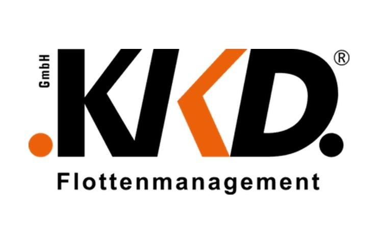 Logo der KKD GmbH mit dem Schriftzug &bdquo;KKD&ldquo; in Schwarz und Orange sowie dem Zusatz &bdquo;Flottenmanagement&ldquo; in Schwarz.